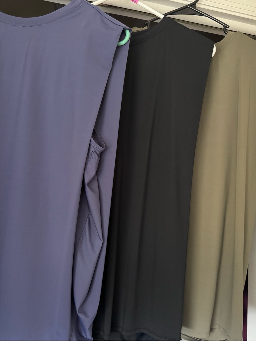 Bundle of three Halara Round Neck Ruched Cool Touch Yoga Tank Top